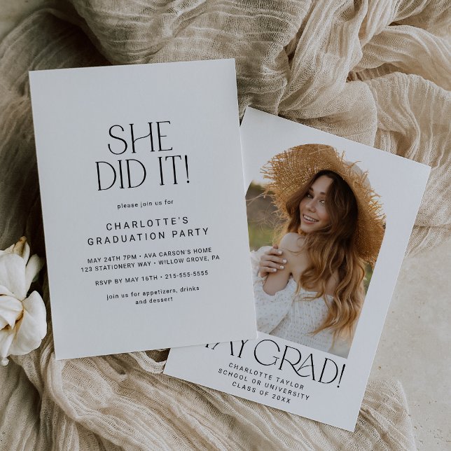 Convites Modern Fete Ela Fez Isso Fotografando Festa de for (Criador carregado)