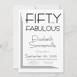 Convites Modern Fifty and Fabulous Bold 50th Birthday Party