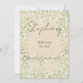 Convites Modern Floral Boho Chic Você Será Minha Bridesmaid