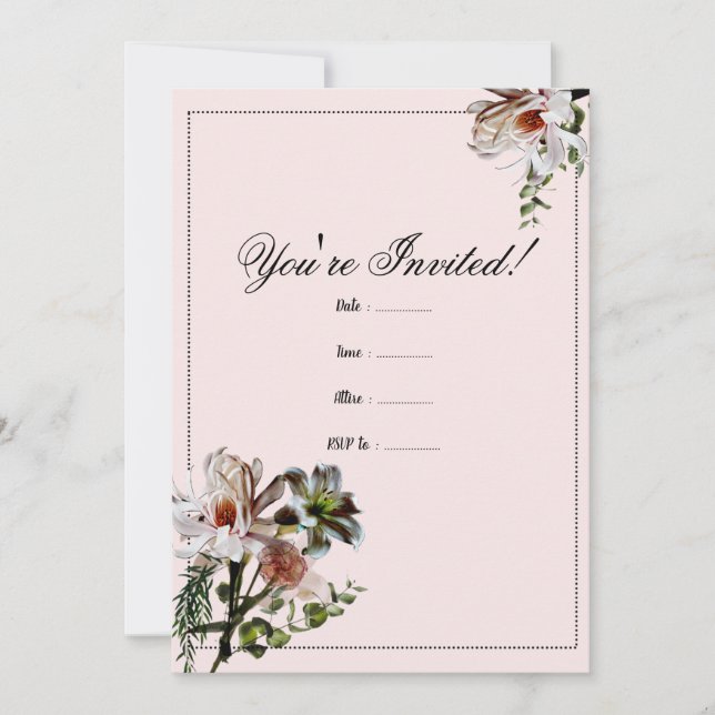 Convites Modern Floral Invite Modelo (Frente)