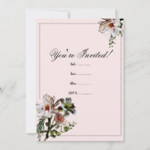 Modern Floral Invite Modelo