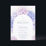 Convites Modern Flowers Dusty Blue and Lilac Wedding<br><div class="desc">Modern stylish wedding invitation hydrangea with navy blue modern calligraphy. Classy and elegant,  simple and modern invitation.</div>