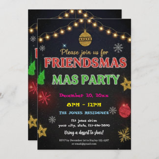 Convites Modern Friendsmas Holiday Party Invitation