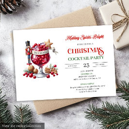 Convites Modern fun Christmas cocktails party invitation