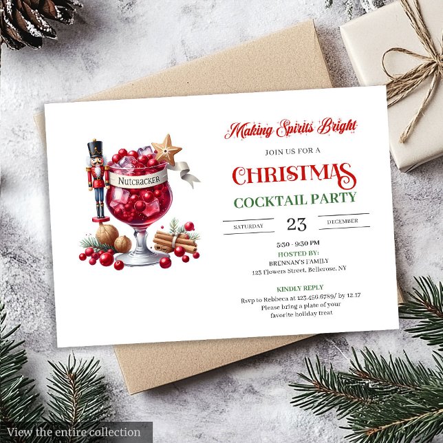 Convites Modern fun Christmas cocktails party invitation (Modern fun Christmas cocktails party invitation

)