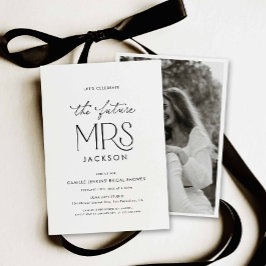 Convites Modern Future Mrs Bridal Shower Photo Invitation