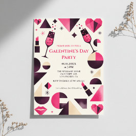 Convites Modern Geometric Galentine's Invitation