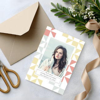 Convites Modern Geometry Photo Graduation Invitation