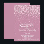 Convites Modern Glam Confetti Sweet 16 Aniversário<br><div class="desc">Celebre em estilo com esses convites de aniversário de tendências. Esta design é fácil de personalizar com a sua redação de eventos especiais e seus convidados ficarão entusiasmados quando receberem estes convites fabulosos.</div>