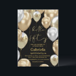 Convites Modern Gold 50th Birthday Party Black<br><div class="desc">Modern black and gold with silver invitation Template is perfect for stylish birthday party. Elegant-minimalistic themed invite is full of fun and modern design elements,  elegant calligraphy and modern fonts. Birthdays are special days,  and this invite can help it make a memorable for friends.</div>