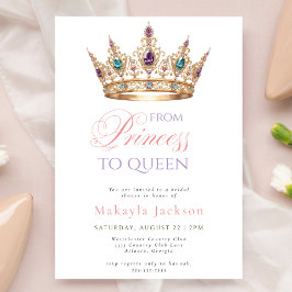 Convites Modern Gold Crown Elegant Bridal Shower Invitation