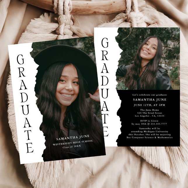 Convites Modern Graduate Photo Magazine Graduation Party (Criador carregado)