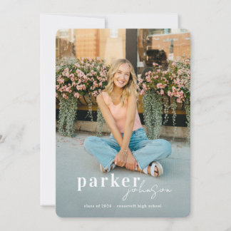 Convites Modern Graduation Announcement Photo Card