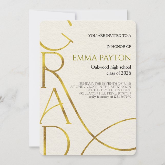 Convites Modern Graduation Celebration  (Frente)