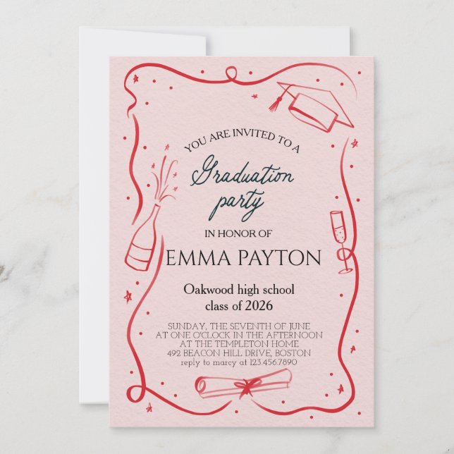 Convites Modern Graduation Celebration  (Frente)