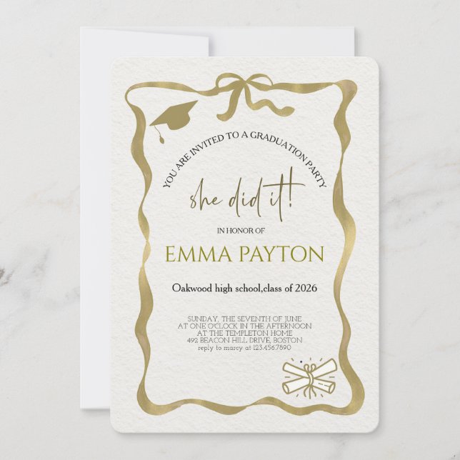 Convites Modern Graduation Celebration  (Frente)