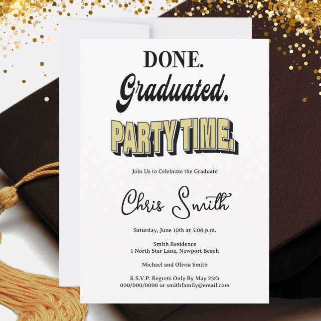 Convites Modern Graduation Party (Graduation Party Invitation - Modern and Fun. Time to celebrate!)