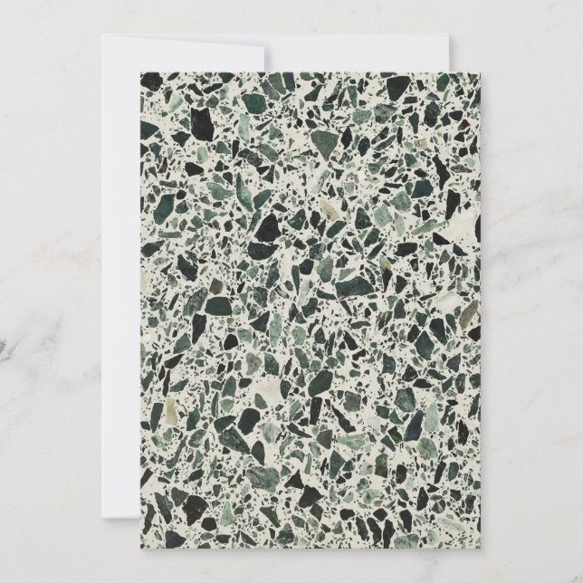 Convites Modern Green Terrazzo (Frente)