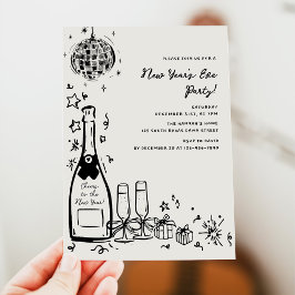 Convites Modern Hand Drawn New Year's Eve Party