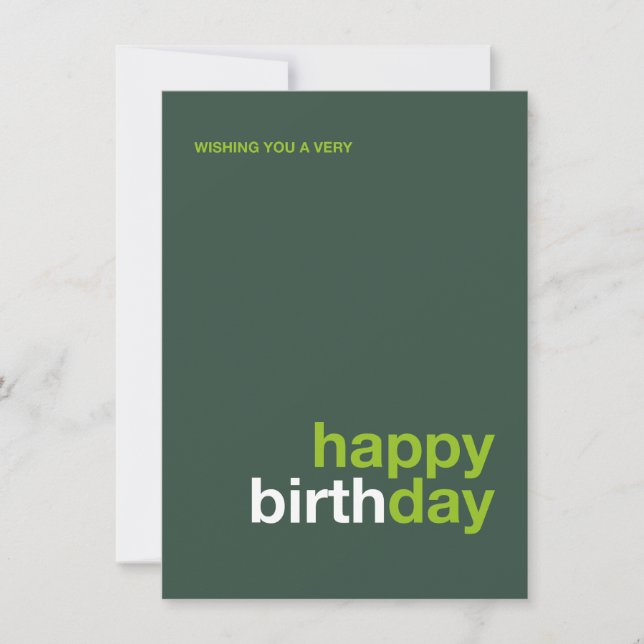 Convites Modern Happy Birthday Card – Minimal Design (Frente)