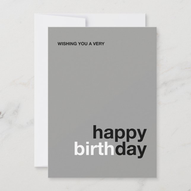 Convites Modern Happy Birthday Card – Minimal Design (Frente)