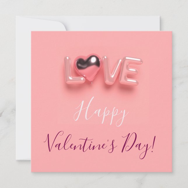 CONVITES  MODERN  HEART PINK VALENTINES DAY   (Frente)