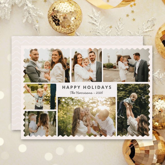 Convites Modern Holiday Card with Photo Collage (Criador carregado)