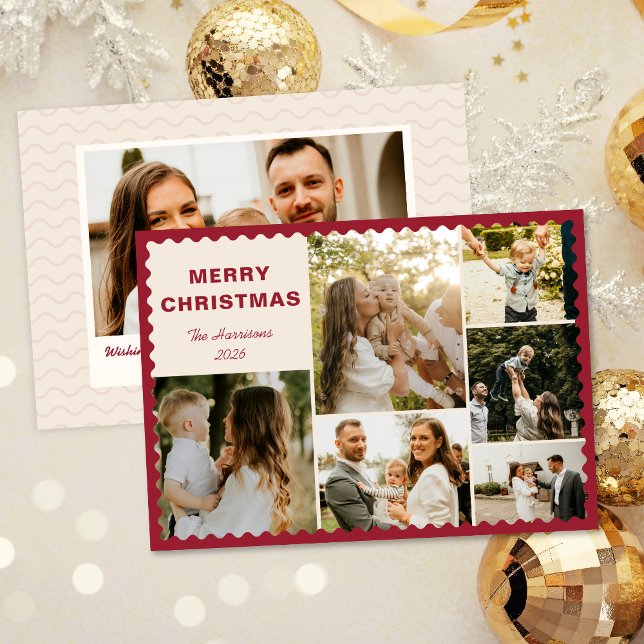 Convites Modern Holiday Card with Photo Collage (Criador carregado)
