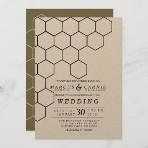 Convites Modern Honeycomb Wedding