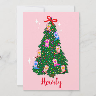 Convites Modern Howdy Cowgirl Western Boots Natal