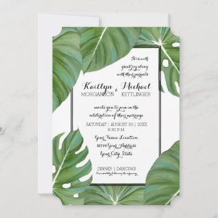 Convites Modern Jungle Topical Beach Coastal Deixa Casament