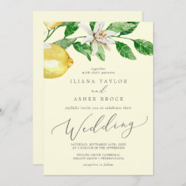 Convites Modern Lemon Garden | Casamento amarelo