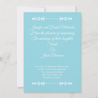 Convites Modern Light Blue & White Wedding invitation