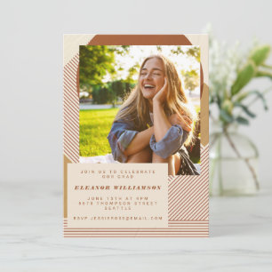 Convites Modern Lines Terracotta 3 Fotografia Festa de form