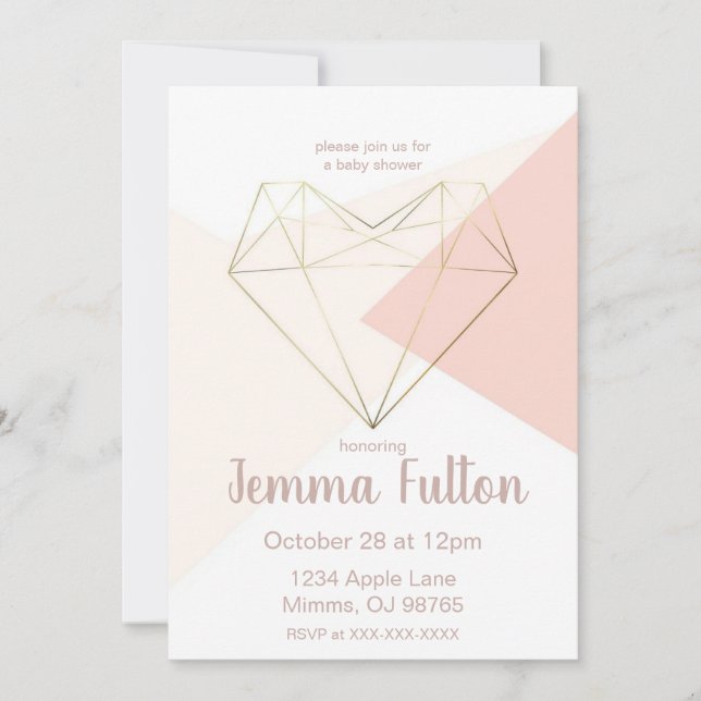Convites Modern Love Baby Shower Invitation – Abstract (Frente)
