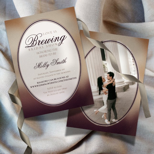 Convites Modern Love is Brewing Coffee Bridal Shower (Modern Love is Brewing Coffee Bridal Shower Invitation)