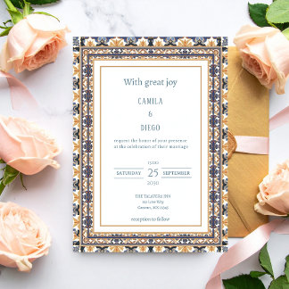 Convites Modern Luxury Talavera Tile Wedding