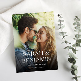 Convites Modern M Photo Vertical Chic Salvar Data