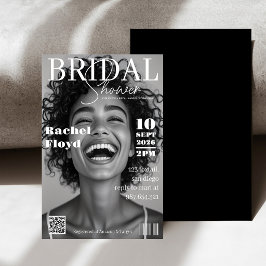 Convites Modern Magazine Cover Bridal Shower Invitation