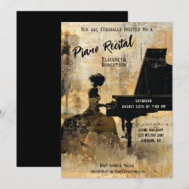 Convites Modern Masterícula Piano Considerando