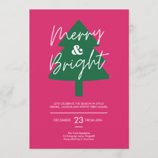 Convites Modern Merry & Bright Christmas Party