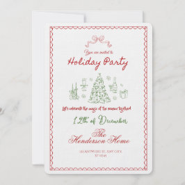 Convites Modern Merry Christmas Party Invitation