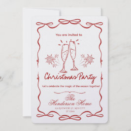 Convites Modern Merry Christmas Party Invitation