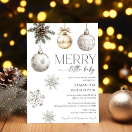 Convites Modern merry little baby shower gender neutral