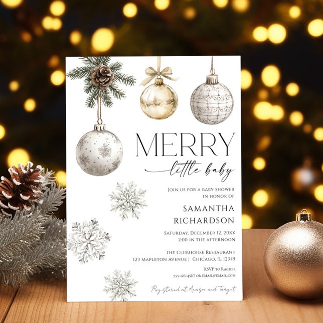 Convites Modern merry little baby shower gender neutral (Criador carregado)