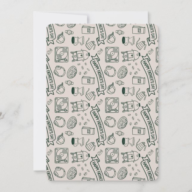Convites Modern Millennial Dad Doodle Pattern Father's Day (Frente)