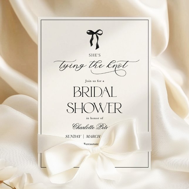 Convites Modern Minimal Black Bridal Shower Invitation (Criador carregado)