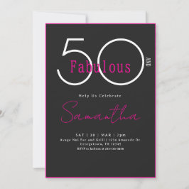 Convites Modern Minimal Fifty and Fabulous 50th Birthday
