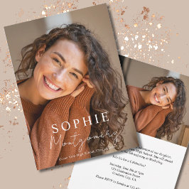 Convites Modern Minimal Photo Graduation Announcement
