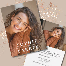 Convites Modern Minimal Photo Graduation Announcement